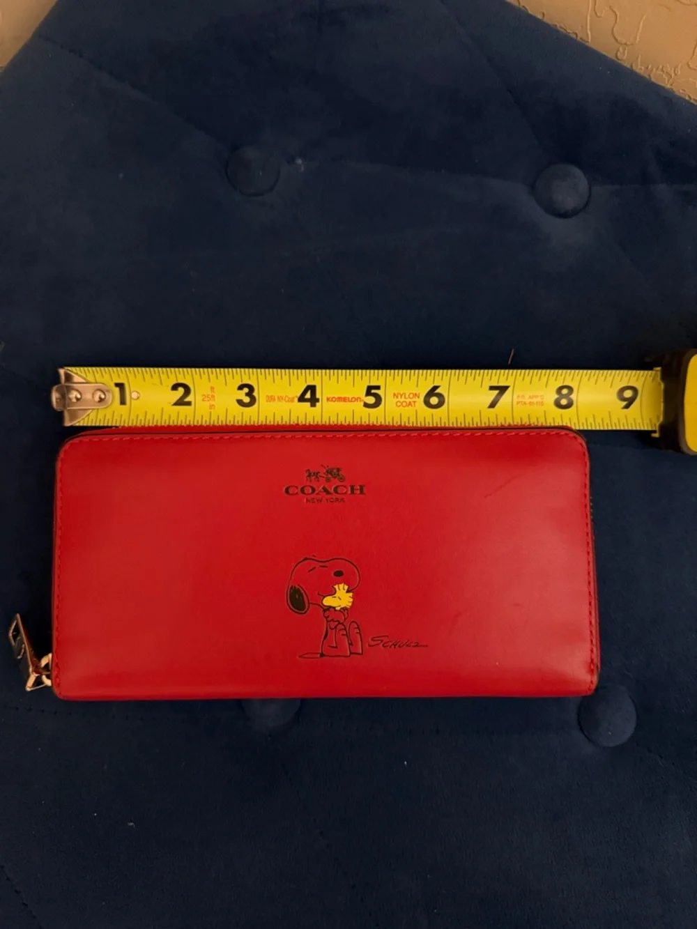 Coach Red Leather Zip Wallet with Snoopy Edition - Picture 2 of 5